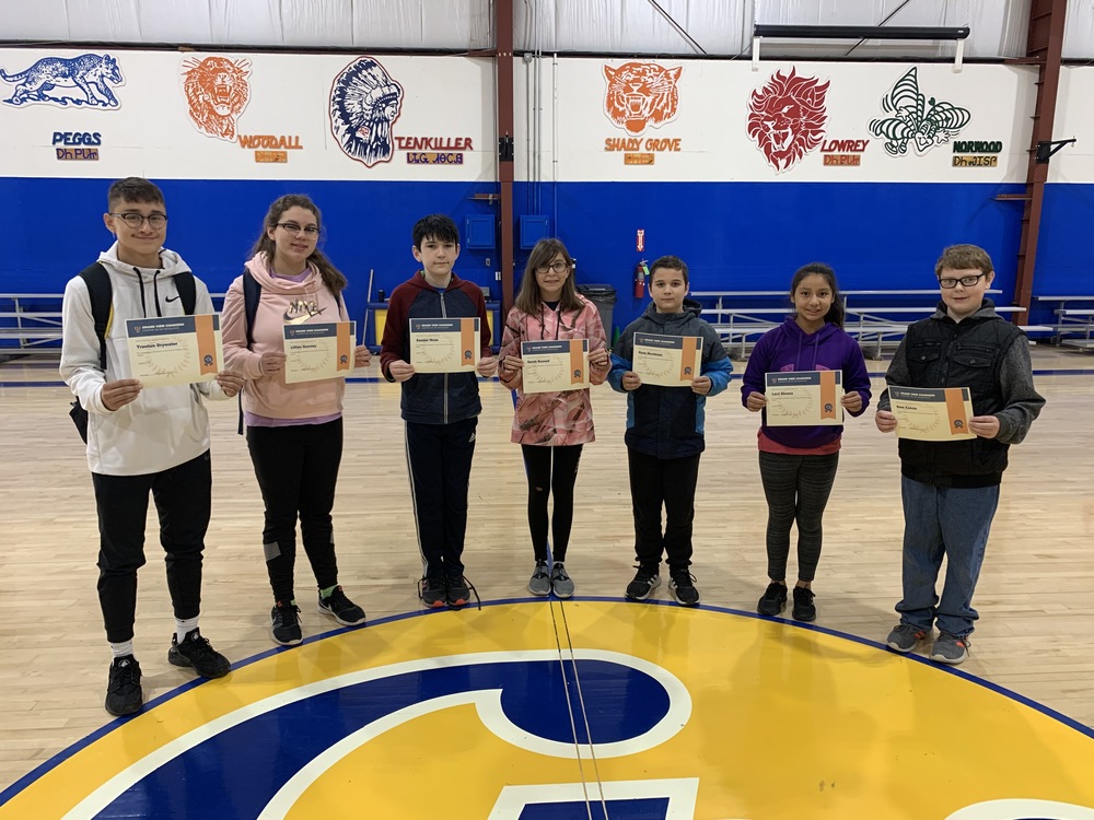 October Middle School Students of the Month