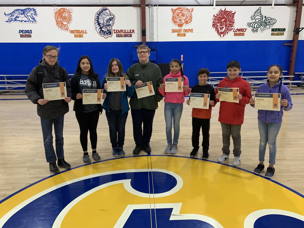 November Middle School Students of the Month